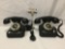 Pair of 2 modern house phone with Rotary style dial and retro look