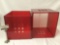 2 pc. lot of red plastic storage cubes