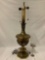 Large vintage brass table lamp, tested & needs restoration, sold as is