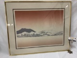 Framed Limited Edition hand signed and numbered art print - Desert Mesa by Calero