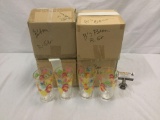 Collection of 16 unused modern plastic rooster tumbler glasses
