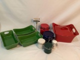 9 piece lot of kitchen containers & serving dishes