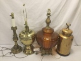 4 non working vintage table lamps, sold as is.