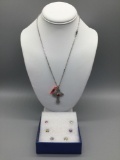 HSN Cross pendant w/ changeable magnetic centerpieces