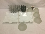 Collection of 13 glass lamp shades and light covers