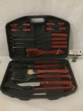 BBQ utensil tool kit, approx 17x12x3 inches.