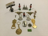 Collection of vintage medals, keychains, brooch and more see desc/ pics