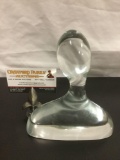 Lovely art deco inspired glass sculpture depicting an androgynous figure