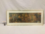 Vintage Paul Gauguin French post-impressionist long Tahitian village scene print