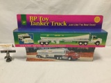 2x vintage plastic toy trucks. 1995 BP toy tanker truck and 1995 Texaco 1975 toy tanker truck in box