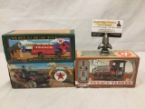 3 ERTL Texaco die cast metal model car banks 1949 White Tilt cab tank truck, 1917 Maxwell, 1910 Mack