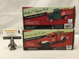 2 Vintage Fuel Texaco die cast metal cars. Buddy L Baggage Truck, and 1:25 Scale 1946 Dodge Wagon