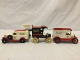 3 ERTL replica Texas Compamy Texaco die cast car banks, w/out boxes