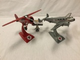 2 Spec Cast die cast metal replica airplanes with stands