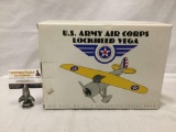 Eastwood Automobilia US Army Air Corps Lockheed Vega die cast model collectors series airplane bank.