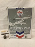 ERTL Chevron Aviation Fuel diecast model airplane bank. 1930 Stearman 4E. In original box.