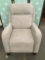 Modern slate gray cushioned armchair with clean design