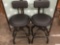 Two swivel bar stools w/ backrests