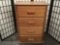 Vintage oak 4 drawer wooden tallboy dresser