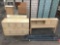 Mid Century economy full size headboard and dresser set with mirror