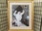 Framed lithograph art print of woman - The Black Hat by Frank W. Benson, approx. 36x30 inches. Nice!