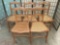 Lot of five matching wood chairs w/ woven wicker seats