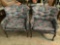 2 floral upholstered wide seated chair w/ vibrant colors