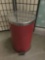 Modern metal trashcan with step open lid