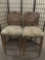Pair of high back fancy stool chairs w/ cushioned seats