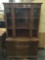 Large vintage wood hutch curio cabinet. Approx 70x41x16 inches.