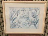 Nicely framed Floral Print - Iris - approx. 30x24 inches