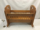 Vintage wooden rocking baby cradle. Approx. 26x18x22 inches.