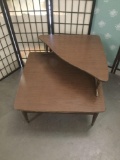 Mid century 2 tier corner end table, sold as is.