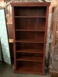 Modern 6 shelf book shelf. Approx 76x36x14 inches.