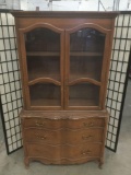 Vintage glass door China cabinet w/ 3 drawers, see pics.