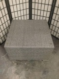 Gray woven plastic coffee table base, no glass, approx. 27 x 17 x 26 inches