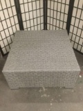 Gray woven plastic coffee table base, no glass, approx 29 x 29 x 14 inches