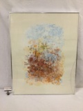 Stunning large abstract print by Suresh Pitamber 1978 - gorgeous color - cracked glass see pics