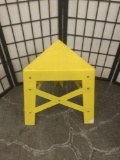 Yellow modern triangular stool / corner plant stand