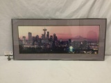 Ron Keiller signed professional Seattle skyline photograph in frame