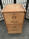 Vintage wood two drawer file cabinet