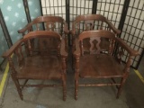 Lot of 4 matching wood captains chairs