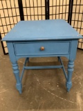 Thomasville wooden end table, painted blue