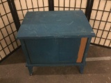 Vintage night stand. painted blue. Sold as is.