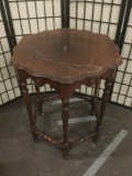 Vintage side table, shows wear. Approx 30x25x24 inches.