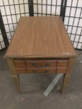Vintage wooden end table with one drawer