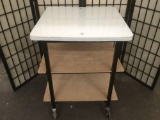 Custom built rolling work table