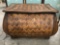 Modern wooden storage trunk with woven design, Approx and 31 x 18 x 19 inches.