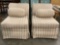 Pair of Expressions Custom Furniture striped upholstered chairs w/ matching pillows