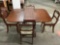 Vintage wood carved dining table w/ 3 leaf extensions, 4 chairs